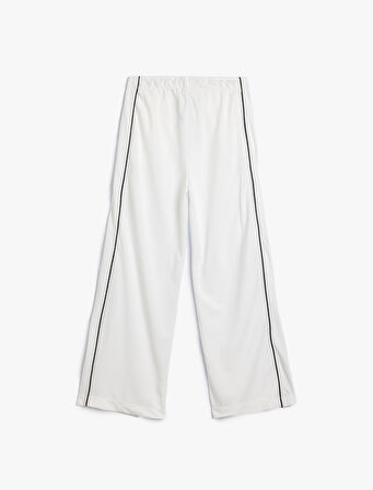 Basic Bol Paça Pantolon Beli Lastikli Şerit Detaylı