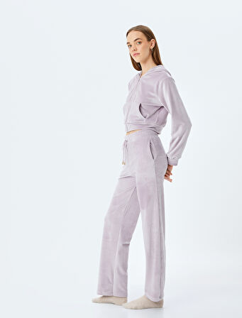 Cepli Beli Bağlamalı Rahat Kalıp Kafide Pijama Altı