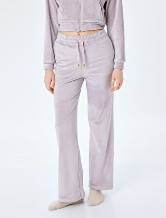 Cepli Beli Bağlamalı Rahat Kalıp Kafide Pijama Altı