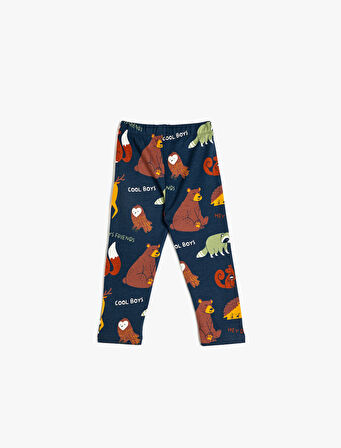 Eşofman Altı Hayvanlar Baskılı Beli Lastikli