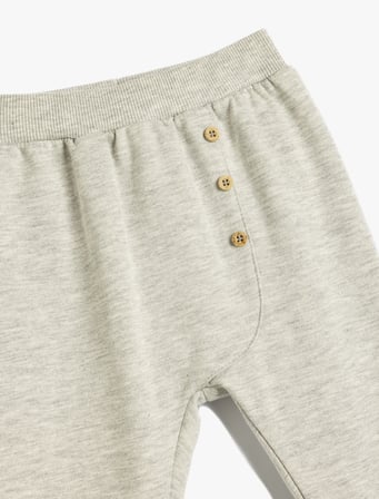 Basic Jogger Eşofman Altı Beli Lastikli Dokulu Pamuklu