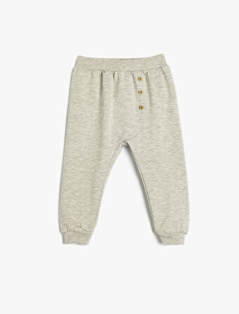 Basic Jogger Eşofman Altı Beli Lastikli Dokulu Pamuklu