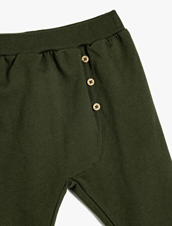 Basic Jogger Eşofman Altı Beli Lastikli Dokulu Pamuklu