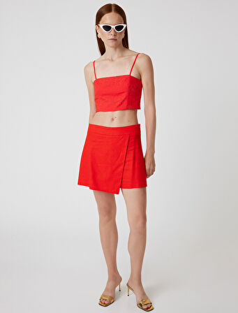 Fistolu Büstiyer İnce Askılı Crop Slim Fit