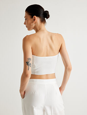 Koton X Melis Ağazat - Straplez Büstiyer Düğmeli Kat Detaylı