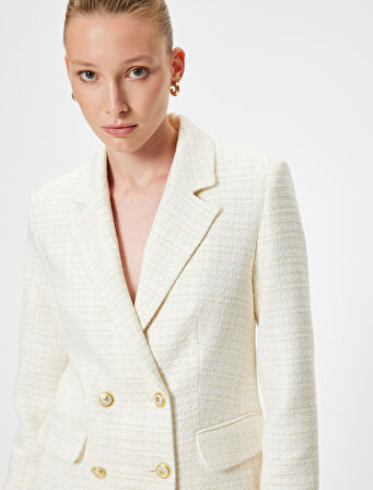 Tüvit Blazer Ceket Kruvaze Slim Fit 