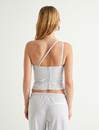 Koton X Sima Tarkan - Asimetrik Tek Omuz Üst Askılı Bağlama Detaylı