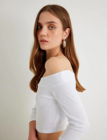 4SAK50021PK Koton Kadın T-shirt BEYAZ