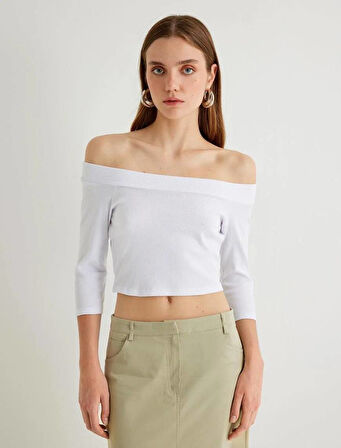 4SAK50021PK Koton Kadın T-shirt BEYAZ