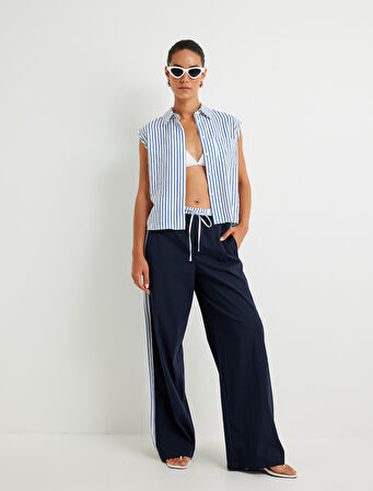 Kolsuz Gömlek Cep Detaylı Viskon Kumaş 