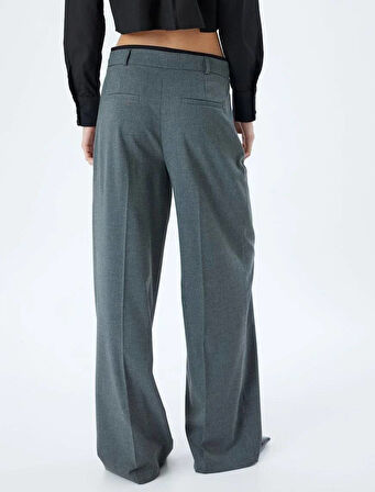 5WAK40028PW Koton Kadın Kanvas Pantolon GRİ