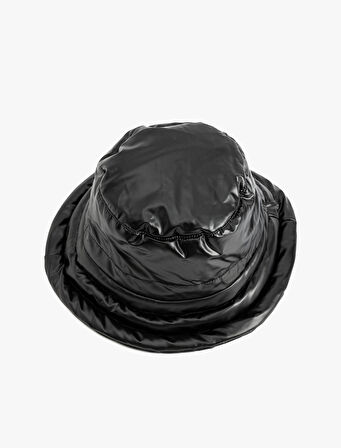 Suni Deri Bucket Şapka Yumuşak İçi Dolgulu