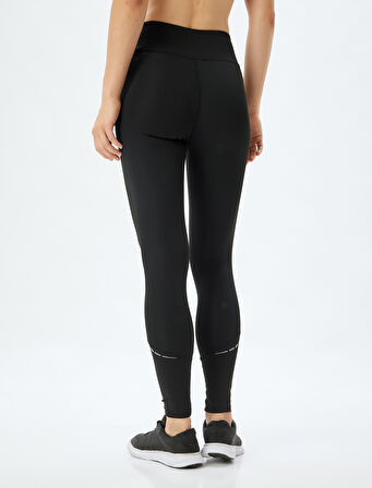 Spor Tayt Yüksek Bel Dikiş Detaylı Slim Fit İnterlok