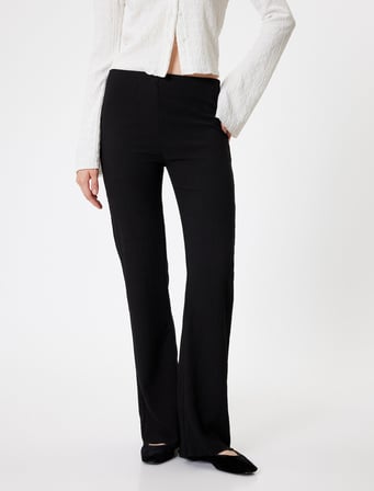 İspanyol Paça Tayt Pantolon Yüksek Bel Skinny Fit