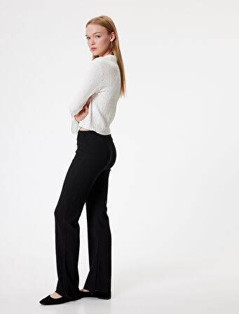 İspanyol Paça Tayt Pantolon Yüksek Bel Skinny Fit