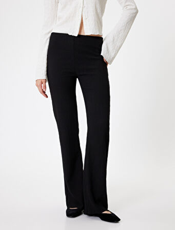 İspanyol Paça Tayt Pantolon Yüksek Bel Skinny Fit