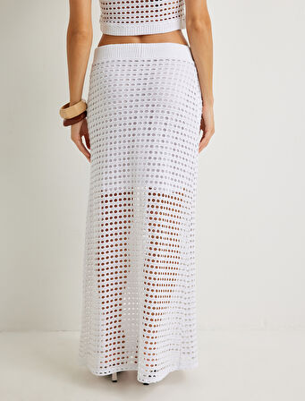 Koton X Şahika Ercümen - Kroşe Uzun Etek Yarım Astarlı