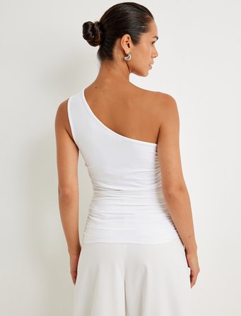 Asimetrik Tek Omuz Bluz Drape Detaylı Skinny