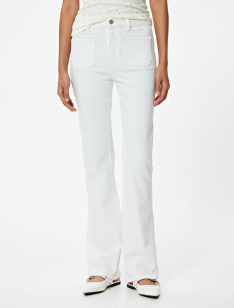 Koton X Melis Ağazat - İspanyol Paça Cepli Kot Pantolon