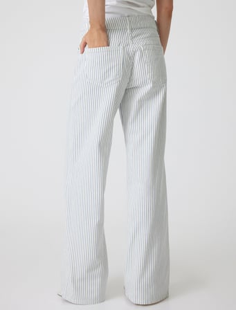 Normal Bel Düz Paça Kot Pantolon Pamuklu Düğmeli - Balloon Fit Jeans