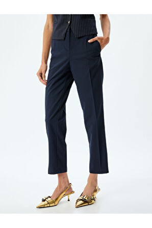 Cigarette Kumaş Pantolon Kısa Paça Cepli