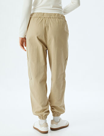 Jogger Pantolon Kargo Cepli Beli Bağcıklı Slim Fit