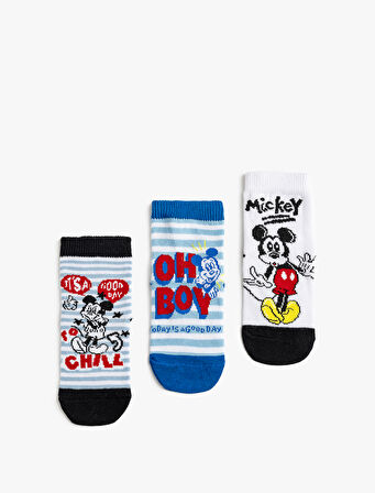 3'lü Mickey Mouse Lisanslı Çorap Seti 