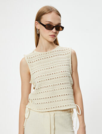 Kroşe Atlet Yanları Fiyonk Bağlamalı