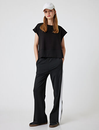 Spor Sweatshirt Kolsuz Düşük Omuzlu Bisiklet Yaka