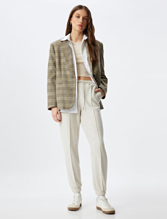 Beli Bağlamalı Cep Detaylı Nervürlü Jogger Pantolon