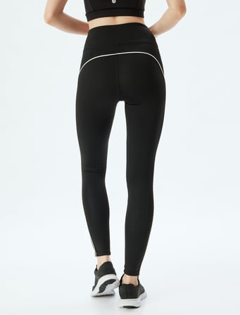 Spor Tayt Şerit Baskılı Normal Bel Skinny Fit İnterlok