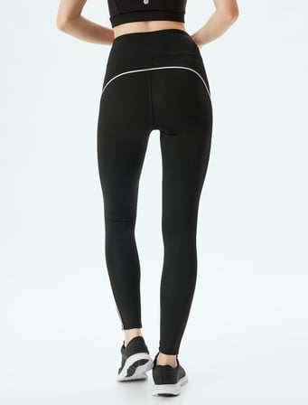 Spor Tayt Şerit Baskılı Normal Bel Skinny Fit İnterlok