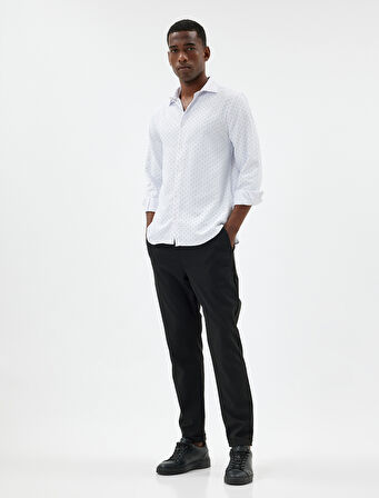 Slim Fit Gömlek Uzun Kollu Pamuk Karışımlı
