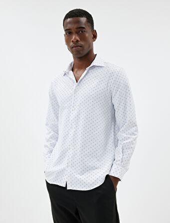 Slim Fit Gömlek Uzun Kollu Pamuk Karışımlı