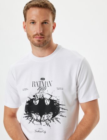 Batman Tişört Lisanslı Kısa Kollu Bisiklet Yaka Pamuklu