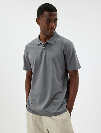 Slim Fit Tişört Polo Yaka Kısa Kollu Pamuklu