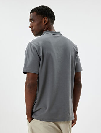 Slim Fit Tişört Polo Yaka Kısa Kollu Pamuklu