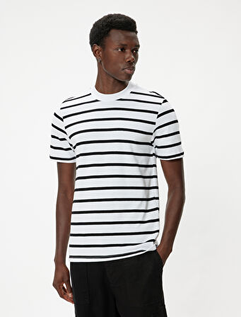 Basic Tişört Bisiklet Yaka Kısa Kollu Pamuklu