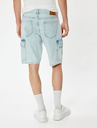 Kargo Kot Şort Oversize Bermuda Cep Detaylı Pamuklu