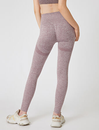 Dikişsiz Tayt Spor Yüksek Bel Tül Detaylı Kırçıllı Slim Fit