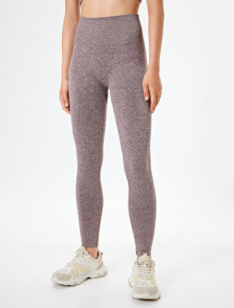 Dikişsiz Tayt Spor Yüksek Bel Tül Detaylı Kırçıllı Slim Fit