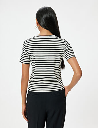Kısa Kollu Tişört Bisiklet Yaka Slim Fit Kaşkorse