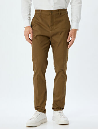 Chino Pantolon Slim Fit Cep Detaylı Pamuklu