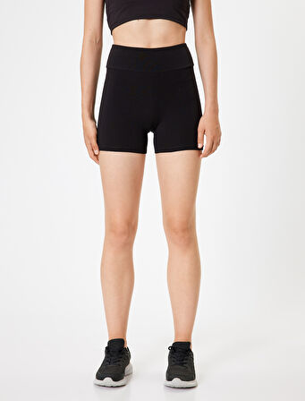 Spor Kısa Biker Tayt Yüksek Bel Slim Fit