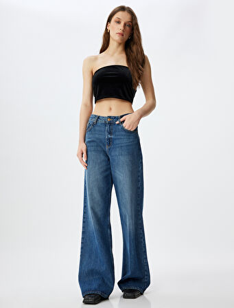 Slim Fit Straplez Crop Üst