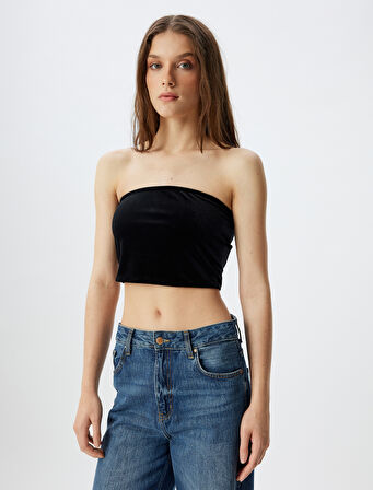 Slim Fit Straplez Crop Üst