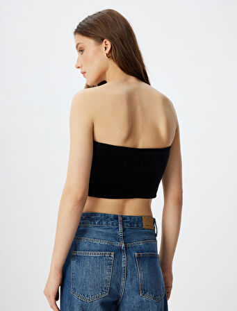 Slim Fit Straplez Crop Üst