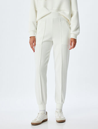 Jogger Eşofman Altı Nervürlü Cepli Modal Kumaş