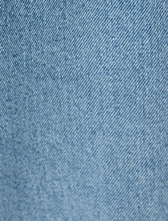 Crop Bol Paça Kot Pantolon Normal Bel Slim Fit Düğmeli - Wide Leg Crop Jean