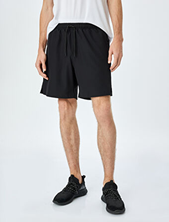 Cepli Beli Bağcıklı Spor Şort